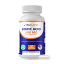 Vitamin Boric Acid Vaginal Capsule Shell Suppotory 600 mg USP Grade Boric Acid in Vegetarian Capsule Shell - 60 Count
