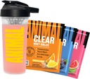 Animal Clear Whey Protein Isolate Sampler Sampler Sampler & Shaker Bottle - Deliciously Juicy 20g Protein, Watermelon Limeade, Blueberry Acai, Pineapple Orange, 3 Single Packets