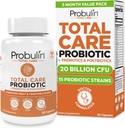 Probulin Total Care Probiotic Suplement, Daily Gut, Digetsy, dan Ammune Health Prosules Kapsul untuk Pria dan Wanita, 20 Milyar CFU, Vegan, 90 Count Bottle