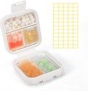 Dynippy Daily Pill Organizer 5 Kompartemen Moicible Portabel Kasus Pil Kecil untuk Pocket Purse Travel Box Portable Medicine Vitamin Oil Ikan Hoolder (White)