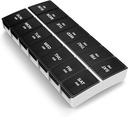 BUG HULL 7-Day AM / PM Pill Organizer - Portabel Pill Box, Kasus Perjalanan, Hitam