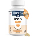 Freeda Ferrous Fumarate - Tablets Besi Lembut untuk Dukungan Sel Energi & Darah Merah, Kosher, Vegan, Easy- To-Swallow, Ideal untuk Perempuan & Pria (100 Tablet)