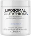 Codeage Liposomal Glutathione Powder - 1,000 mg Vegan Reduced L- Glutathione per Serving, Pengiriman Lipomal - 2-Bulan Supply - Phospholipid - Non-GMO Gluten- Free - 2.22 Oz