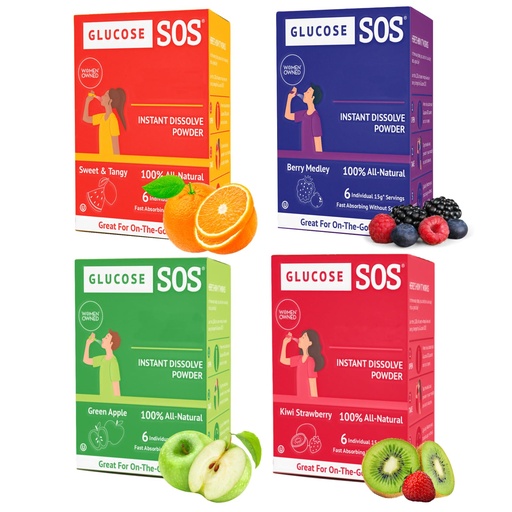 GONCE SOS GANCENTES DENGAN Natural Dextrose, DEAST-Absorpsi Yang Seketika Dissolve di Mulut Anda dengan Tidak Perlu Air, 4 Flavor Variety 24