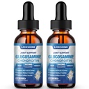 2 Pack Glucosamin Chondroitin MSM Liquid Drops - Ekstra Kekuatan Dukungan Bersama Tambahan untuk Dewasa dengan Quercetin Boswelia, Bromelain, Acid Hyaluronic, Antioksidant Immune Dukungan (4 Fl oz)