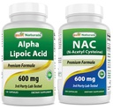 Best Compials Alpha Lipoic Acid 600 mg & NAC N-Acetyl- Cysteine 600 mg