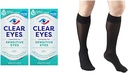 Clear Eyes Sensitive Eye Drops 2 Pack & Truform Sheer Compression Stockings Women 's Knee High 20 Denier Black Medium