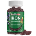 Tambahan Besi untuk Anak-Anak - 5 mg Anak-Anak Gummies dengan Vitamin C - Great- Tasting Gummies Grape Flavor - Dukung Kesehatan Kebal & Membantu dengan Defisiensi Besi - Vegan, Kosher, Non-GMO - 60 Count