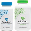 NeuroScience Mood + Adrenal Dukung Set - AdreCor + TravaCor (2 Produk, 180 Kapsul, 60 Katup)