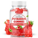 S0Tbear Potasium Gummies untuk Dewasa, Sugar Free Potasium Chloride 1200mg Dukung Kram Leg & Electrolite Keseimbangan Tinggi Potensi Tambahan, Strawberry Flavor 60 Count