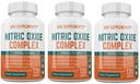 3 Botol Nitric Oxide Kompleks 3500mg Per Serving L- Arginine HCL AAKG AKG Alpha Ketoglutaline Melayani 360 Total Kapsul
