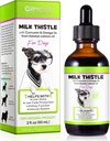 Milk Thistle for Dogs, Dog Liver Support Drops - Dog Milk Thistle Helling Dog Liver Detox, Pet Suplement Treats with Salmon Oil, Curcumin C3 Complex and Omega 3 EPA & DHA, Bacon Flavor - 2 flo.