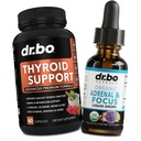 Dukungan & Adrenal Focus Drops - Kompleks Suplemen Thyroid dengan L-Tyrosine Selenium Iodium & Organic Adrenal Support Fokus Liquid - Pikiran Natural and Memory Fatigue Attention