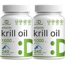 DEAL SUPLEMENT 2 Pack Antarctic Krill Oil, 1,000mg Per Serving, 480 Softgels - Mercury Free, No Fishy Taste - Rich in Omega- 3, EPA, DHA, Astaxanthin, & Phospholipids - Non-GMO, No GMO, No Gluten