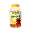 Sesame Street Omega 3 Gummies for Kids, 50 mg of Omega-3 per Gummy, 4 Month Supply, No Fishy Aftertaste, Shellfish Free Supplemen, Brain & Eye Dukungan, 120 Gummies