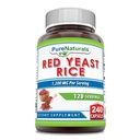 Murni Rice Yeast Merah 1200 Mg per Serving, 240 Capsules Suplemen 12.4; Non-GMO 124; Gluten Gratis 124; Dibuat di AS