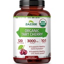 Zazzee USDA Tart Organik Cherry 10: 1 Ekstraksi, 3000 mg Kekuatan, 120 Vegan Kapsul, 4 Bulan Suplai, Standardisasi, konsentrasi 10X Ekstrak, 100% Vegetarian, Certifikasi Organik, All-Natural dan Non-GMO