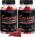 Creatine Monohydrate Gummies 240 for Men & Women & Women - 5g, Sugar- Free Prege-Workout Gummy W / LTaurine, Betaine Anhidlous, Alpha GPC, Vitamin B12, Gummies Chewable for Muscle Energy Boost (2 Pack)