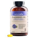 Naturrewise Flaxseed Oil 1.242 mg, Fish Free Omega 3 6 9 with 720mg ALA, Dietary Support for Heart Health - Organic, Cold Pressed, Non-GMO - 240 Softgels [8-MonthSupply]