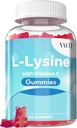 VAITE L-Lysine 800mg Gummies with Vitamin C - Skin, Lip & Cold Sore * Support for Women - Lysine for Dewasa, Supports Tmatter Health & Imune System, Amino Acid & Complex Suplemen, 60 Vegan Chewable