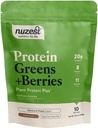 Nuzest - Protein Hijau + berry - Superfood Powder - Plant Protein Blend - 300g / 10,6 oz Pouch (10 Pelayan) (Cocoa, 300g)