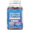 8 dalam 1 Imune Dukung Booster Suplemen dengan Elderberry, Vitamin C dan Zinc 50mg, Vitamin D 5000 IU, Quercetin & Bromelain (8 dalam 1 Gummies (Pack 1)