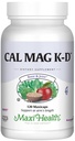 Maxi Health Men and Women 500 mg Calcium Suplemen dengan Vitamin D3 (2000 IU), Magnesium (250 mg) dan Vitamin K2 (150 mcg) - Bone, Teeth and Joint Support - 120 Capsules