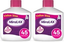 MiraLAX Constipation Relief Laxative Quoder, Stool Softtener dengan PEG 3350, Bekerja dengan air di Tubuh Anda, Efek Sisi Harsh, Laxative Osmotic, 1 Physician Rekomendaded (Paket 2)