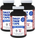 Yerba Prima Daily Fiber Kapsules, 180 Caps (Paket 3) - Suplemen Dietary Fiber Soluble - Colon Cleanse - Gut Health - Pelepasan Konstigasi, Vegan, Non-GMO, Gluten- Bebas