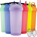 Piala Hydra ProFlow Shaker Bottle 6-Pack (28oz): Protein Shaker Cups dengan Whish Ball, Lid Bukti Leak-, Handle Carry 124; BPA-Free Gym Mixer untuk Powder Protein, Mixing Suplemen, Pastel Colors