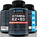 K2 D3 Tambahan Vitamin 5000 Iu - untuk Healthier Bones, Blood, Heart, dan Better Immunity - Enhanced Calcium Absorpsi dengan Bioperin - 100% Natural dan Allergen- Free - Vitamin D3 Mk7 5000