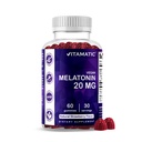 Vitamin Melonatin 20mg Gummies untuk Dewasa, 30 Hamba - 60 Count - Non-Habit Forming Supplemen
