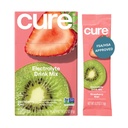 Cure Hidration 14; Plant-Based Electrolyte Drink Mix 124; No Added Sugar 14; Dehydration Relief Pouder Made with Coconut Water 124; Non-GMO 124; Vegan 124; Box of 8 Packets - Strawberry Kiwi