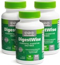 Enzymes DigestWise Digeptical - 10 Enzymes Vegan yang kuat untuk menyokong gangguan pencernaan, gas, Bloating & Keto Friend- Lab Test - 90 Capsules (3)