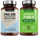 Vitamin Bounty Pro-100 Problem & Prebiotic Fiber Bundle: Dukungan Kesehatan Ultimate Gut dengan 13 Strains, 100 Milyar CFUs, Zinc & Vitamin C, Katup Rilis - 90 Kapsul