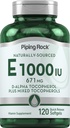 Piping Rock Vitamin E 1000 IU Softgeels 124; 120 Count 124; dengan D-Alpha dan Mixed Toctopherols 124; Gluten Bebas, Non-GMO Suplemen