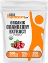 BulkSuppliments.com Organic Cranberry Extract powder - Organic Cranberry Flavoring Powder, Sourced from Valcinium Macrocarpon Fruit - Vegan & Gluten Free, 500mg per Serving, 100g (3.5 oz) (Paket 1)