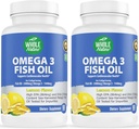 Tambahan Minyak Ikan Omega 3, Maksimum Kekuatan 2400 mg Omega-3, 1440mg Minyak Ikan, EPA dan DHA Fatty Acids, Hati, Otak & Imune Dukungan untuk Perempuan dan Pria.