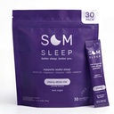 Som Sleep, Queder Aid Tenang Minum Mix, 3mg Melonagein, Magnesium, Vitamin B6, L- Theanine & GABA - Vegan, Zero Sugar, Keto Friendly - Cherry, 30- Pack
