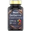 Berberin dengan Cinnamon Ceylon: 2200 mg Per Capsule - 180 Capsules 124; Suplemen Berberin Alam untuk Cardiovasular & Circulation System Health *