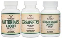 Suplemen Nattokinase (120 Capsules), Serrapeptase (120 Capsules), Citrus Bergamot (60 Capsules)
