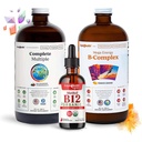 Performa Tinggi LIQUIDHEALTH Performance Vitamin Bundle untuk orang dewasa dengan B-Complex Energi Mega, Lengkap Multivitamin & Organik B12 - Boost Natural Energy & Meningkatkan Atletic Performance