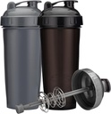 [2-Pack] 28- Ounce Shaker Bottle 124; Protein Sake Bottle dengan Aksi-Rod Wire Mixer 126; Shaker Cups adalah BPA Free dan Dishwasware Safe 124; Black & Gray
