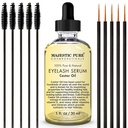 Magnificent Pure Castor Oil Eyelash Serum - with Apple & Argan Stem Cells - Eyelash Growth Serum for longer Eyebrows & Hair - Free Set Mascara Brush & Eyeliner Applicator - 1 fl oz
