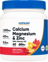 Nutricost Kalsium Magnesium Zinc dengan Vitamin D3 Powder, 60 M3 (Fruit Punch) - Calcium (1000 MG) Magnesium (420 MG) Zinc (16.5 MG) Vitamin D3 (30 MCG) - Gluten Bebas, Non-GMO