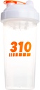 310 Protein Nutrition Shaker Bottle Replacement Blender Cup Untuk Mixing Protein Powders, Lemonade Mix, Dan Pre Workout (Clear w / White Lid)