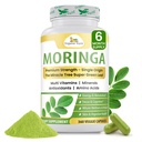Veda Moringa Leaf Powder Capsules, 10000mg, 360 Count - True Green Organic Moringa Oleifera, Premium Power Nutrient Tense 100% Pure Leaves - Energi, Sleep & Imunity Dukungan - Vegan