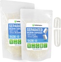 XPRS Nutra Gelatin Ukuran 0 Terpisah Kapsul - 100 Cacah Katup Kosong Terpisah di Bags - Ukuran 0 Gelatin Pil - Bersihkan Gel Caps untuk Tambahan DiY
