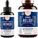 WINDSOR BOTANICALS Cair Besi dan PMS Relief Capsules Womens Bundle