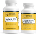 Diinvestasikan Dukungan Relaksasi Nutronional Bundle - AnxiaEase Stress, Cortisol Management & Mood Suplemen (120 Capsules) & Circadian PM for Peaeous Nights (90 Capsules)